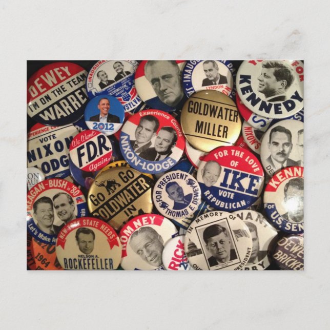 Postal Botones políticos (Anverso)