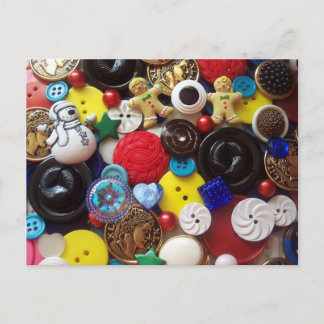 Postal Botones Snowman and Gingerbread Men