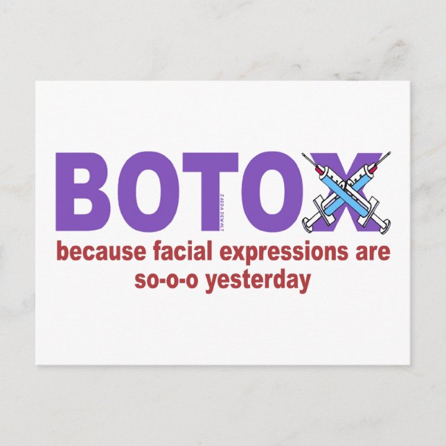 Postal BOTOX porque las expresiones faciales son tan de a (Anverso)
