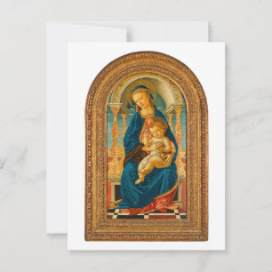 Postal Botticelli (1445-1510) La Virgen y el Niño entroni