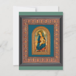 Postal Botticelli (1445-1510) Madonna y Child Enthroned
