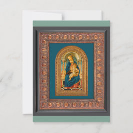 Postal Botticelli (1445-1510) Madonna y Niño entronizados