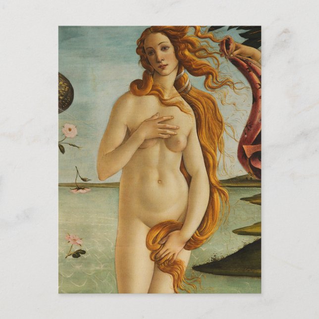 Postal Botticelli El nacimiento de Venus (Anverso)