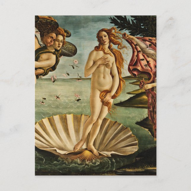 Postal Botticelli - El nacimiento de Venus (Anverso)