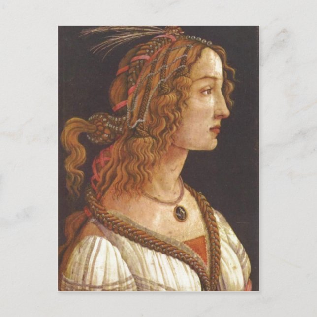 Postal Botticelli, Sandro Portr?t einer jungen Frau (Simo (Anverso)