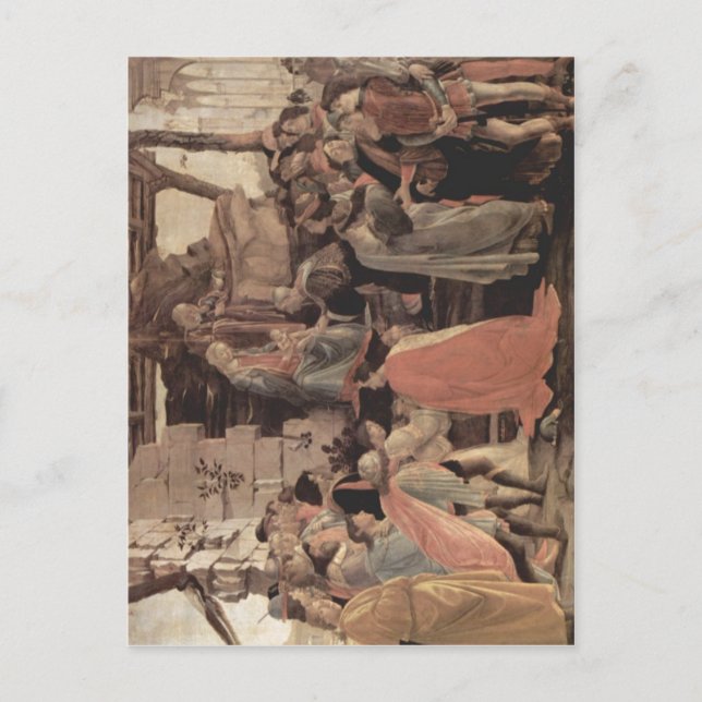 Postal Botticelli, Sandro Zanobi-Altar, Anbetung der Heil (Anverso)