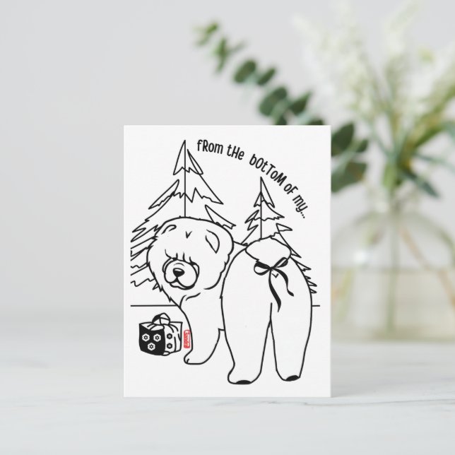 Postal BOTTOM OF MY HEART chow holiday (Anverso de pie)