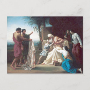Postal Bouguereau - Jacob Recevant le TUnique de son Fils