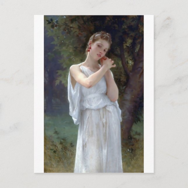 Postal Bouguereau La joven anciana (Anverso)