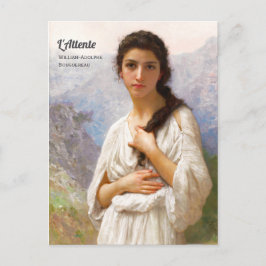 Postal Bouguereau L'Attente 1901 Mujer hermosa CC1207
