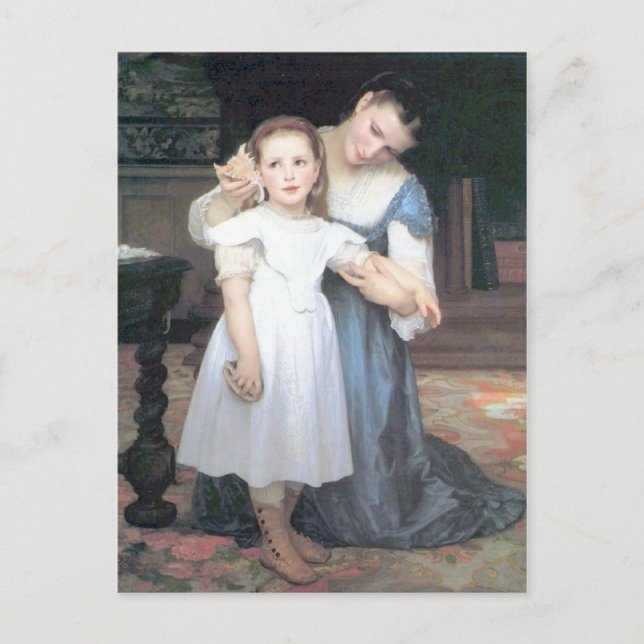 Postal Bouguereau - Le Coquillage (Anverso)