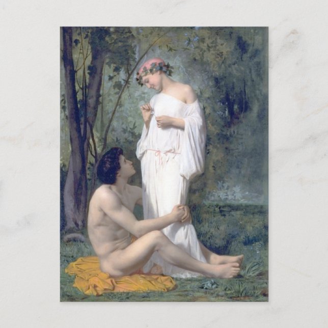 Postal Bouguereau-L'Idylle (Anverso)