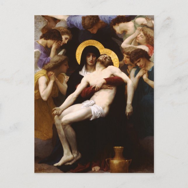 Postal Bouguereau Pieta (Anverso)