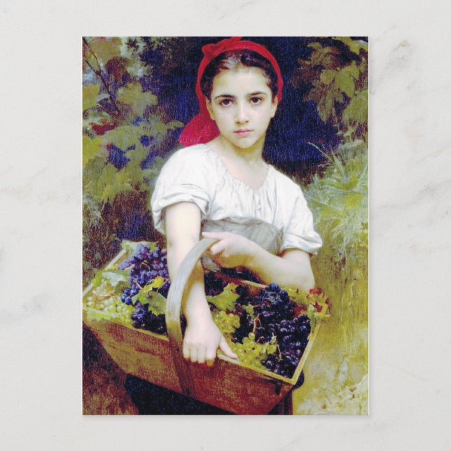 Postal Bouguereau - Vendangeuse (Anverso)