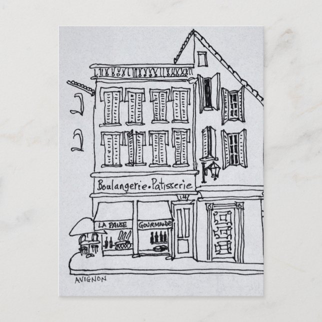 Postal Boulangerie Patisserie, Aviñón (Anverso)