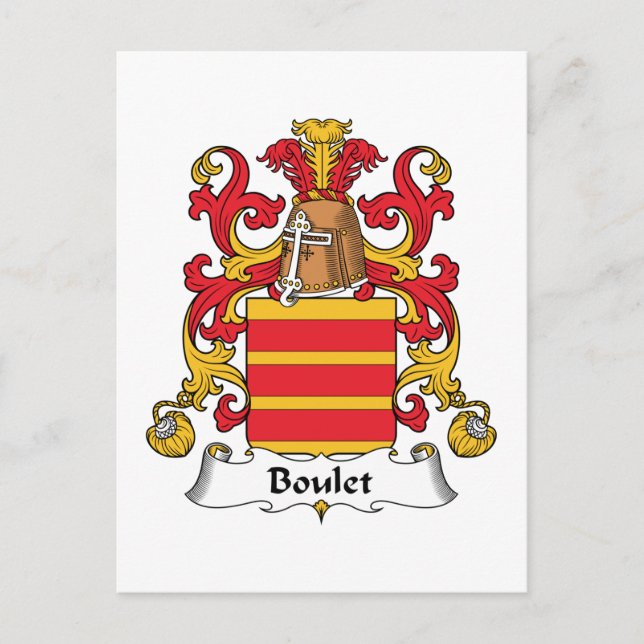 Postal Boulet Family Crest (Anverso)
