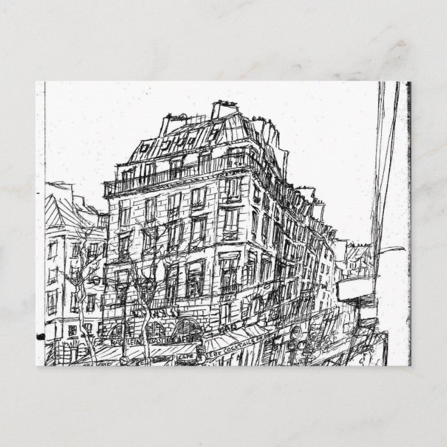 Postal Boulevard Paris arquitectura bohême rue en (Anverso)