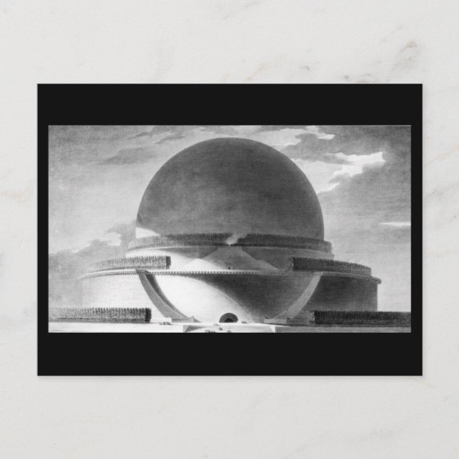 Postal Boullée, Memorial Newton de noche (Anverso)