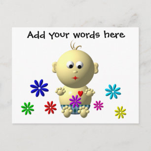 POSTAL BOUNCING BABY BOY BOY CON 7 FLORES