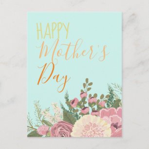 Postal Bouqet floral de Dahlia / Día de la Madre