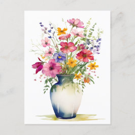 Postal Bouquet acuarela De Flores