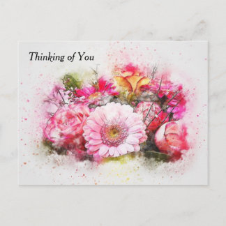 Postal Bouquet acuarela de flores