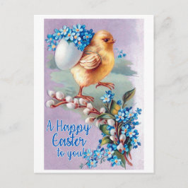 Postal Bouquet de Chick de Pascua Vintage