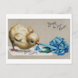 Postal Bouquet de Chick de Pascua Vintage