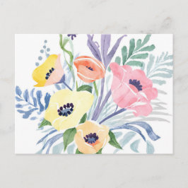 Postal Bouquet de flores de primavera | Acuarela floral d