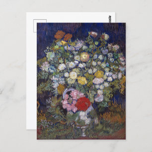 Postal Bouquet de flores en una bolsa   Van Gogh  