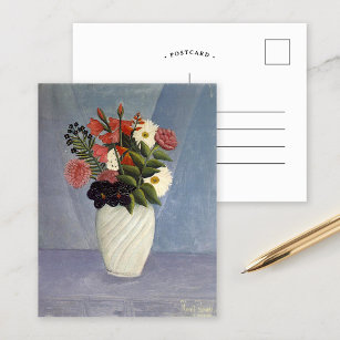 Postal Bouquet de flores   Henri Rousseau