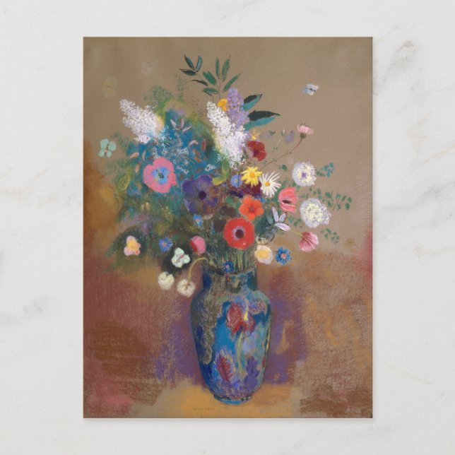 Postal Bouquet de flores - Odilon Redon (Anverso)