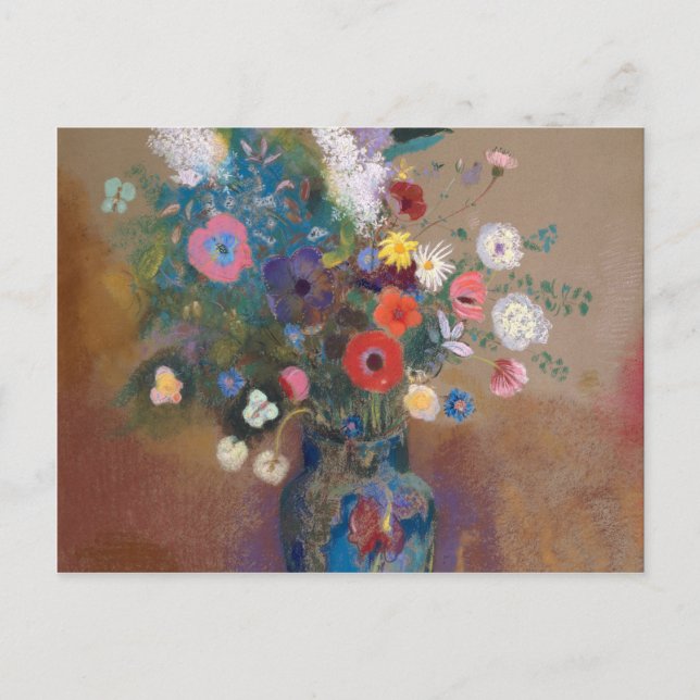Postal Bouquet de flores - Odilon Redon (Anverso)