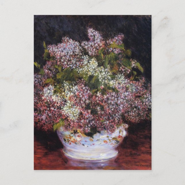 Postal Bouquet de flores por Renoir (Anverso)
