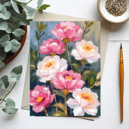 Postal Bouquet de flores rosadas