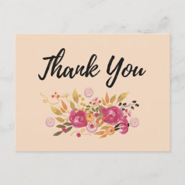 Postal Bouquet de flores rosadas en cada Fiesta gracias