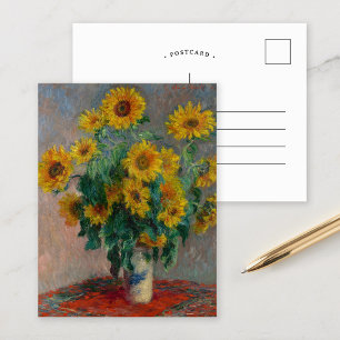Postal Bouquet de girasoles   Claude Monet