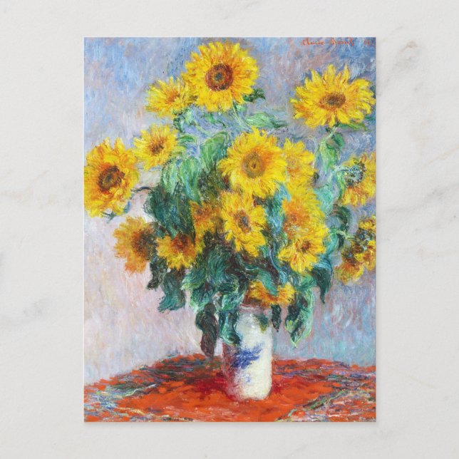 Postal Bouquet de girasoles, Claude Monet, 1880 (Anverso)