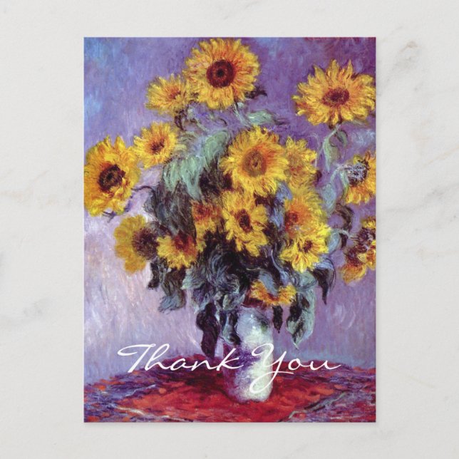 Postal Bouquet de girasoles de Claude Monet (Anverso)