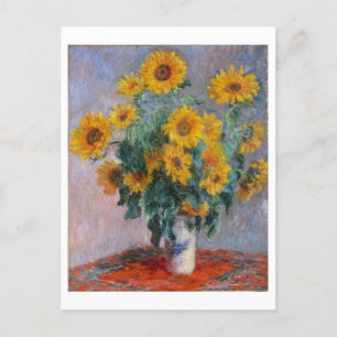 Postal Bouquet de girasoles de Claude Monet
