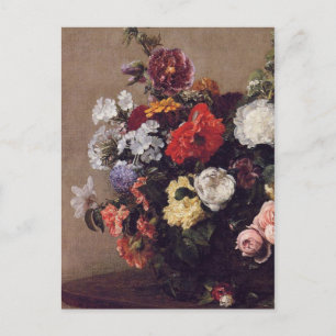 Postal Bouquet de Henri Latour vintage de flores diversas