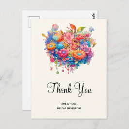 Postal Bouquet de las flores de verano Boho sinmusical