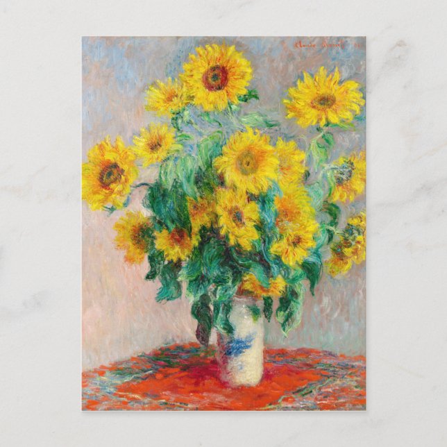 Postal Bouquet de los girasoles Claude Monet (Anverso)