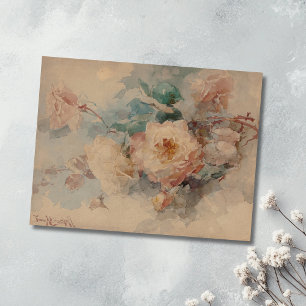 Postal Bouquet de Rosas - Franz Bischoff