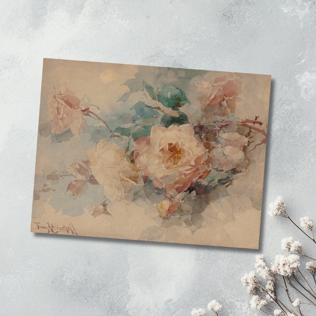 Postal Bouquet de Rosas - Franz Bischoff (Subido por el creador)