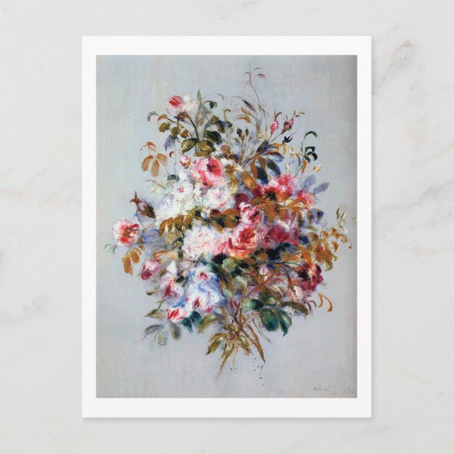Postal Bouquet de Rosas, Renoir (Anverso)