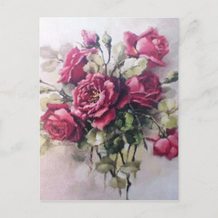 Postal Bouquet de Rosas Vintage