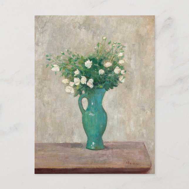 Postal Bouquet en una vesícula de flores verdes | Tadeusz (Anverso)