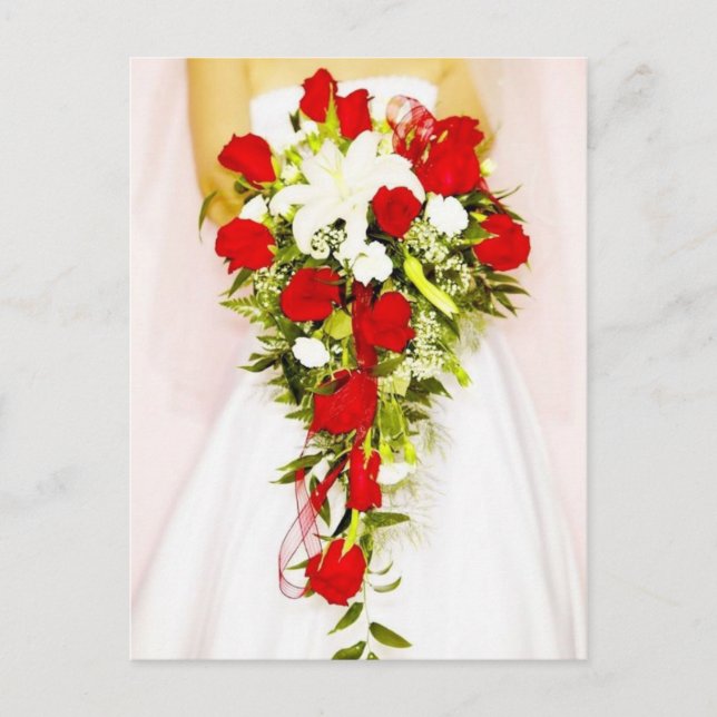 Postal Bouquet rojo rosa (Anverso)