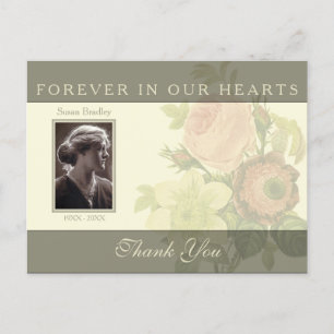 Postal Bouquet vintage con simpatía por el marco Gracias